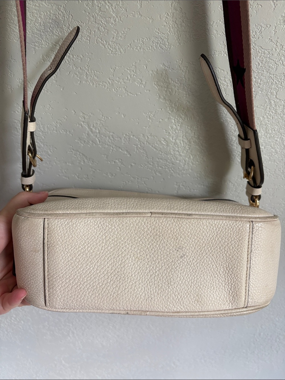 Coach Jes crossbody bag in white/chalk with multicolor star webbed strap - Picture 10 of 14
